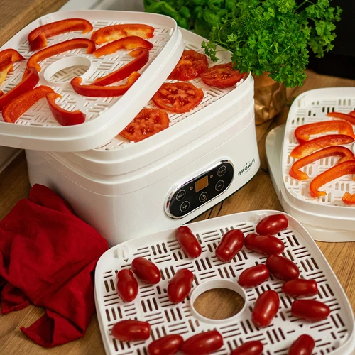 Αποξηραντήρας για μανιτάρια, φρούτα, λαχανικά και βότανα με ρύθμιση θερμοκρασίας, 240W, λευκός - 21