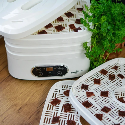 Αποξηραντήρας για μανιτάρια, φρούτα, λαχανικά και βότανα με ρύθμιση θερμοκρασίας, 240W, λευκός - 22