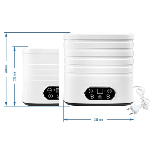 Αποξηραντήρας για μανιτάρια, φρούτα, λαχανικά και βότανα με ρύθμιση θερμοκρασίας, 240W, λευκός - 13