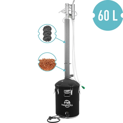 Αποστακτήρας HawkStill „Ψυχρά Δάχτυλα” 60 L - γυαλοβολημένη στήλη φ 60,3 mm και μόνωση δεξαμενής - 2