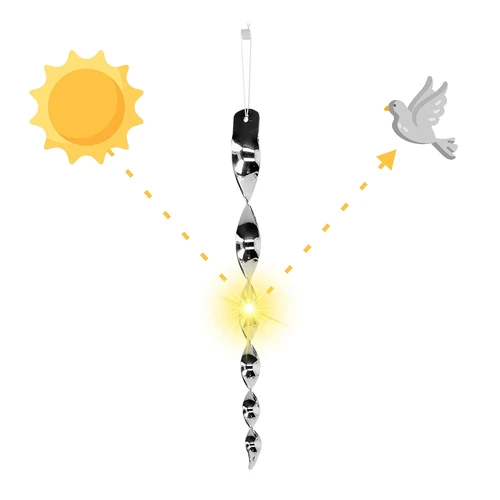 Απωθητικό πτηνών – ανακλαστικές σπείρες σε ασημί χρώμα, 6 τεμάχια - 3