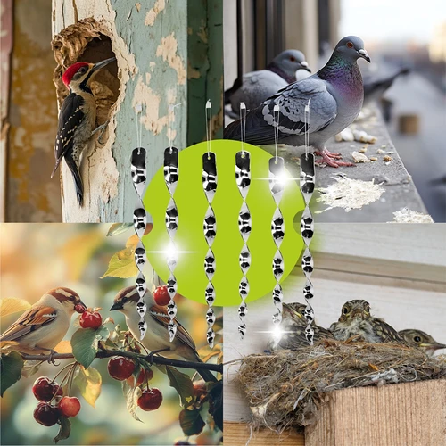 Απωθητικό πτηνών – ανακλαστικές σπείρες σε ασημί χρώμα, 6 τεμάχια - 6