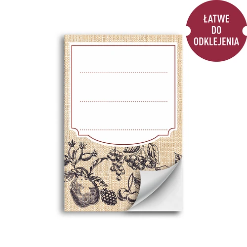 Αυτοκόλλητες ετικέτες 60 x 90 mm για μπουκάλια, βάζα – σκίτσο φρούτων - 20 τεμ. - 2