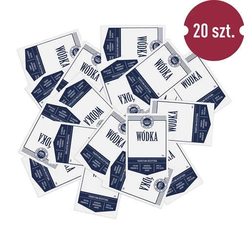 Αυτοκόλλητες ετικέτες 60x90 mm για μπουκάλια, βότκα, λευκές, 20 τεμ. - 3