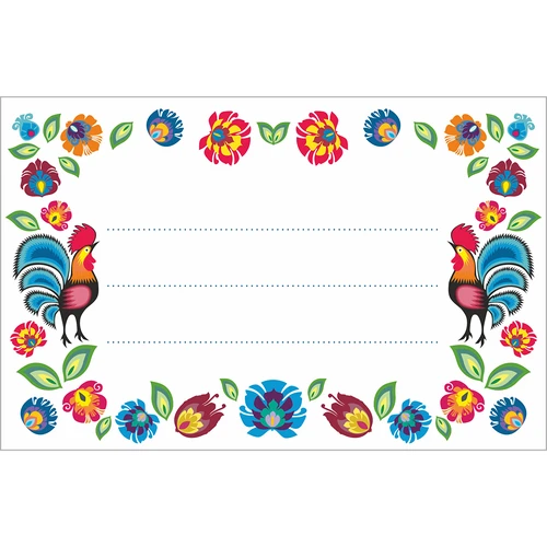 Αυτοκόλλητες ετικέτες σχέδιο Folk 85/55 mm - 20 τεμ.