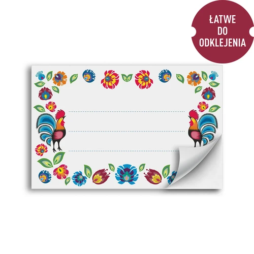 Αυτοκόλλητες ετικέτες σχέδιο Folk 85/55 mm - 20 τεμ. - 2