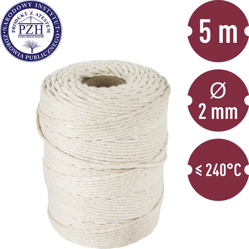 Βαμβακερά νήματα αλλαντοποιίας, λευκά (240°C) 55 m - 3