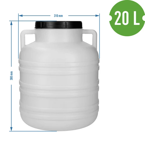 Βαρέλι Kiszonka 20 L - λευκό, με λαβές - 8