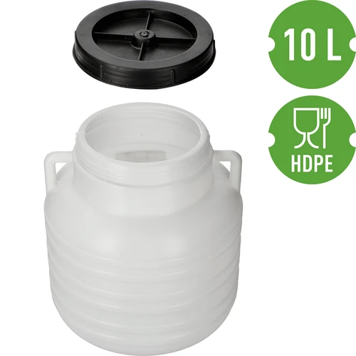 Βαρέλι ζύμωσης 10L - λευκό, με χειρολαβές - 3
