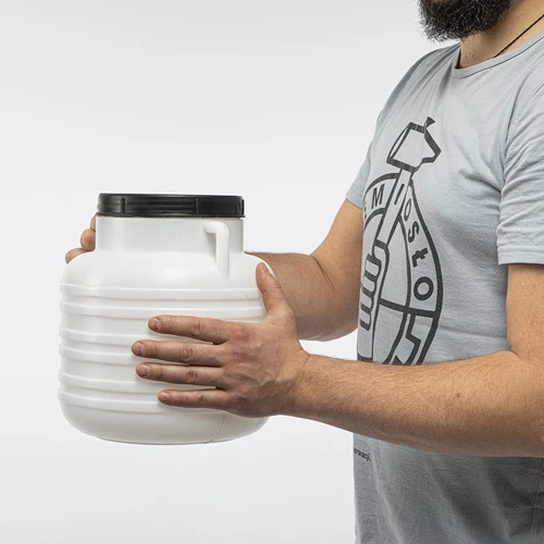 Βαρέλι ζύμωσης 10L - λευκό, με χειρολαβές - 9