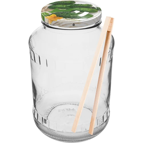 Βάζο 1,5 L, fi 82/6 με χρωματιστό καπάκι + λαβίδες