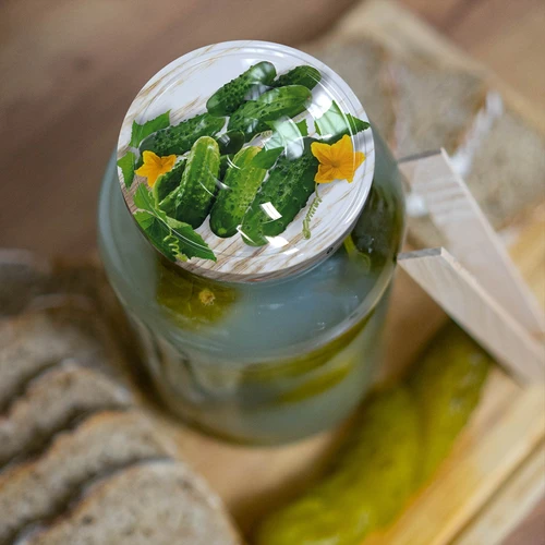 Βάζο 1,5 L, fi 82/6 με χρωματιστό καπάκι + λαβίδες - 5