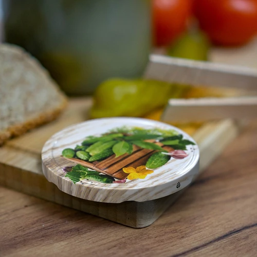 Βάζο 1,5 L, fi 82/6 με χρωματιστό καπάκι + λαβίδες - 4