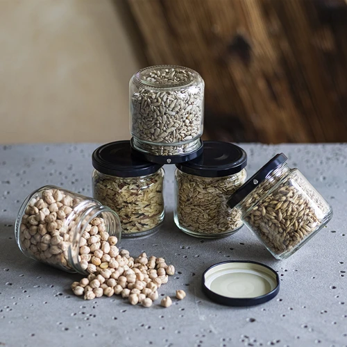 Βάζο 212 ml fi66/4 με μαύρο καπάκι 6 τεμ. - 5