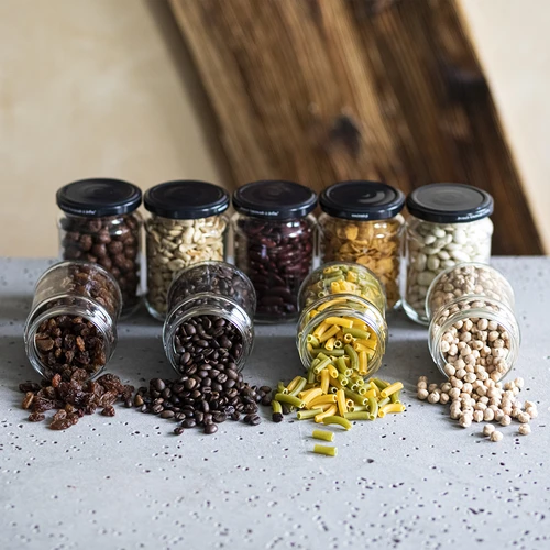 Βάζο 250 ml fi 66/4, μαύρο καπάκι - 6 τεμ. - 5