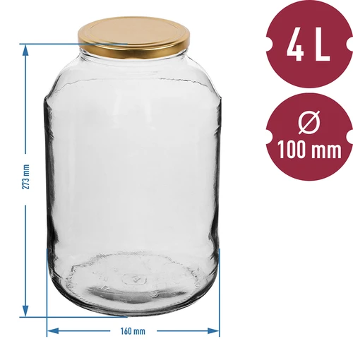 Βάζο 4 L με βιδωτό καπάκι ø 100 - 3