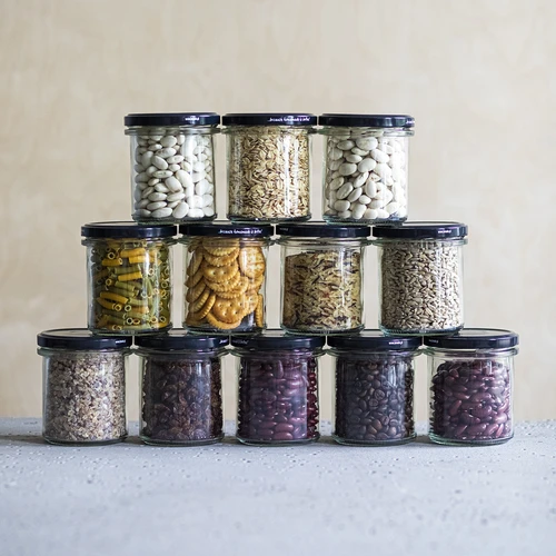 Βάζο ίσιο 350 ml με μαύρο καπάκι fi82 - 6 τεμ. - 5