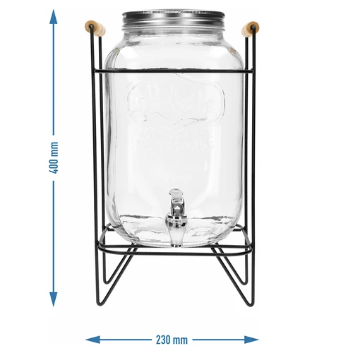 Βάζο Lemoniada 8 L - με βρυσάκι, σε μεταλλική βάση με λαβές - 6