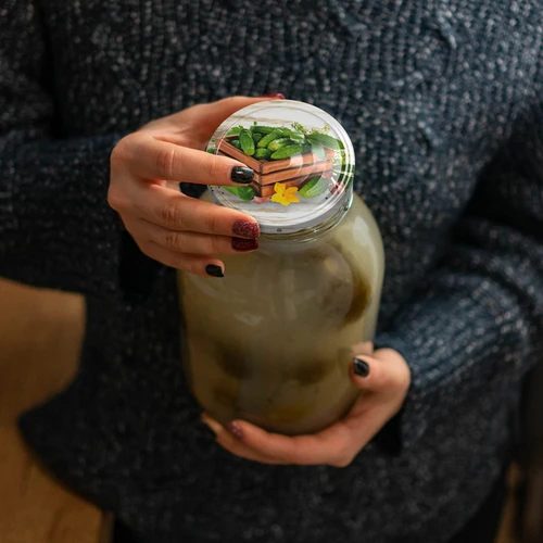 Βάζο TO 2 L, fi 82/6 με χρωματιστό καπάκι + λαβίδες - 5