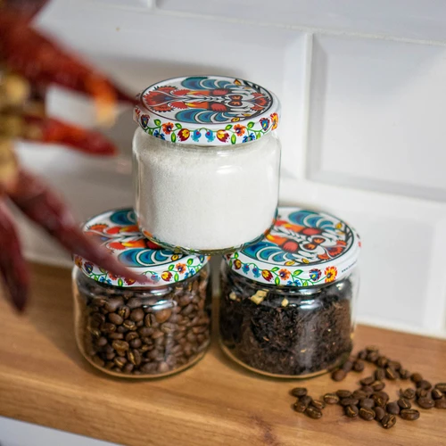 Βάζο TO 370 ml με χρωματιστό καπάκι fi82/6 - 6 τεμ. - 11