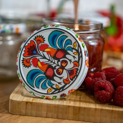 Βάζο TO 370 ml με χρωματιστό καπάκι fi82/6 - 6 τεμ. - 12