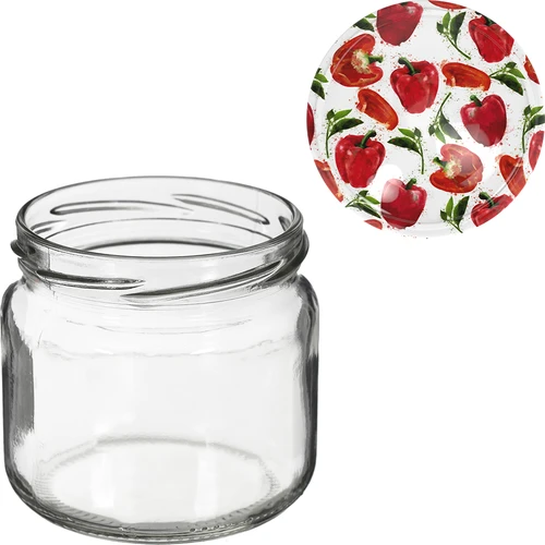 Βάζο TO 370 ml με χρωματιστό καπάκι fi82/6 - 6 τεμ. - 8