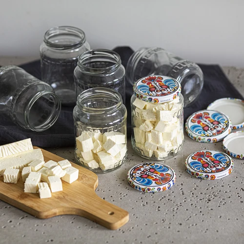 Βάζο TO 720 ml με χρωματιστό καπάκι fi 82/6 - 6 τεμ. - 14