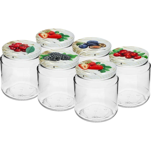 Βάζο TO, grubasek 580ml με χρωματιστό καπάκι fi82/6, 6 τεμ.