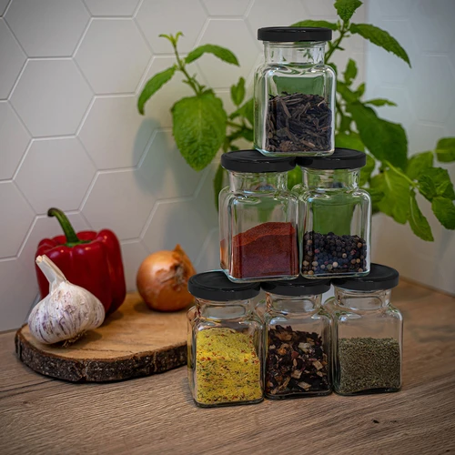 Βάζο twist off 150 ml Cztery kąty fi 53 με μαύρο καπάκι, 6 τεμ. - 10