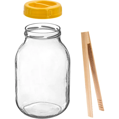 Βάζο twist-off 3 L, λαβίδα και καπάκι από πλαστικό fi 100, με χερούλι - 2