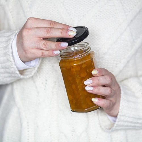 Βάζο twist-off 385ml με μαύρο καπάκι fi 63, 6 τεμ. - 8