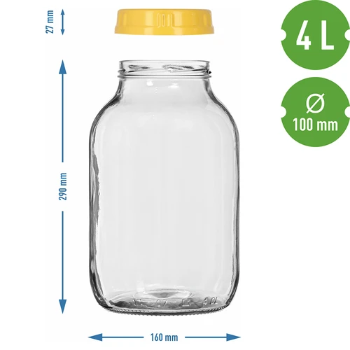 Βάζο twist-off 4 L και καπάκι από πλαστικό Φ100 με λαβή - 7