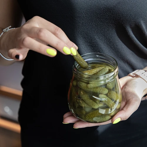 Βάζο twist-off 500 ml "Ανεστραμμένος Αμφορέας" με χρωματιστό καπάκι fi 82/6, 6 τεμ. - 12