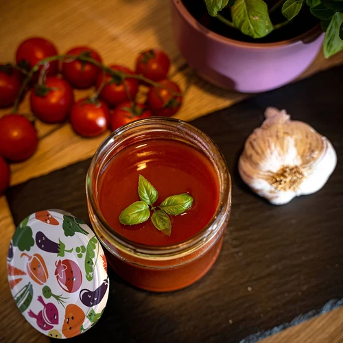 Βάζο twist-off 500 ml με χρωματιστό καπάκι fi82/6 - 6 τεμ. - 11