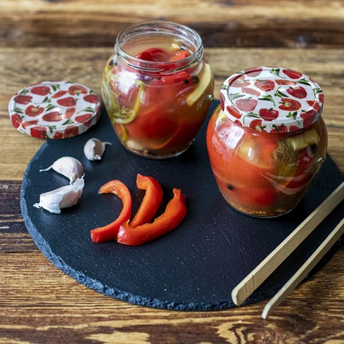 Βάζο Twist-Off Amfora 580 ml με χρωματιστό καπάκι fi82/6-6τεμ. - 17