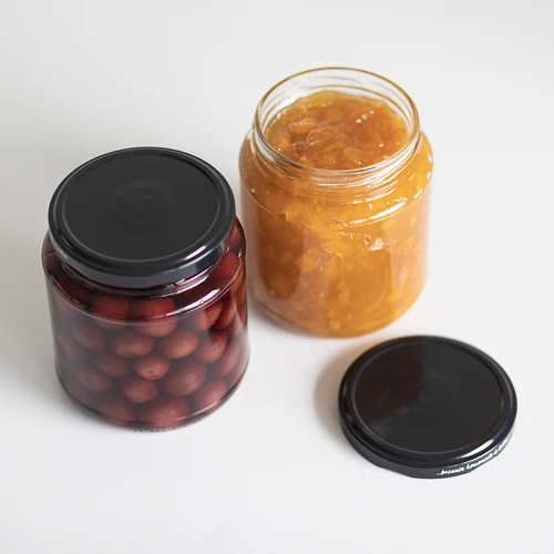 Βάζο twist-off, grubasek 580 ml με μαύρο καπάκι fi 82/6, 6 τεμ. - 7