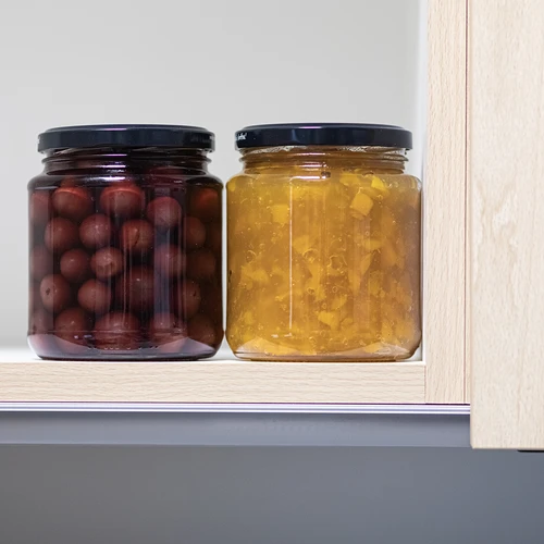 Βάζο twist-off, grubasek 580 ml με μαύρο καπάκι fi 82/6, 6 τεμ. - 8