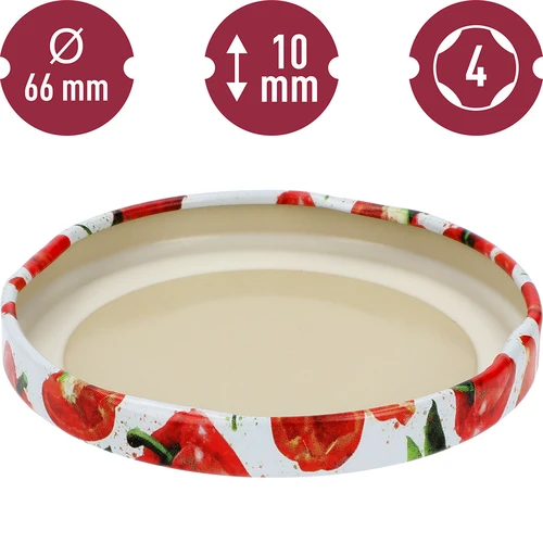 Βιδωτό καπάκι fi 66/4 με σχέδιο πιπεριάς - 10 τεμ. - 4