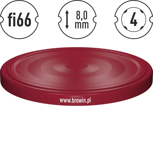 Βιδωτό καπάκι fi 66, μπορντό - 10 τεμ. - 4