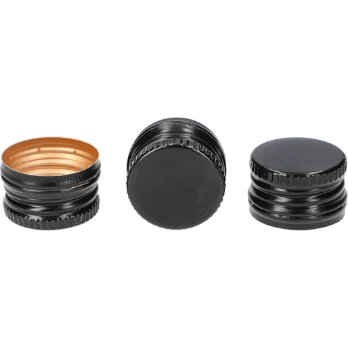 Βιδωτό πώμα για μπουκάλια fi 28/18 mm - μαύρο, 8 τεμ. - 2