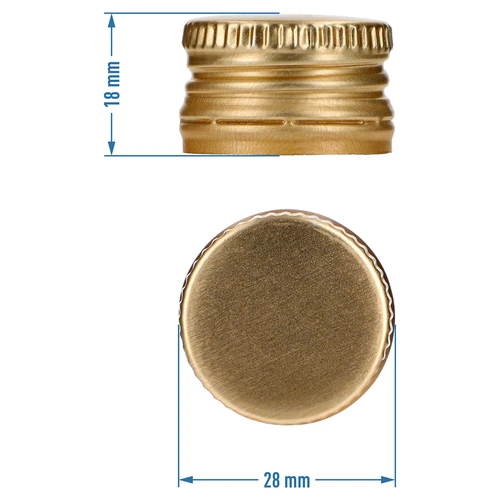 Βιδωτό πώμα για μπουκάλια fi 28/18 - χρυσό - 8 τεμ. - 4