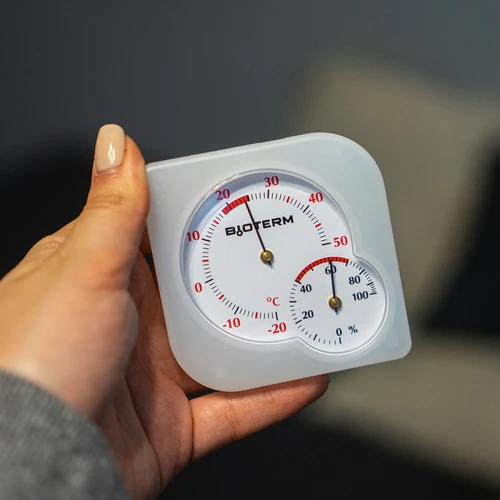 Διμεταλλικό θερμόμετρο εσωτερικού χώρου με υγρόμετρο (-20 έως +50°C), λευκό - 8