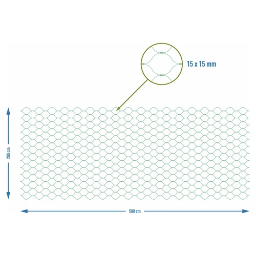 Δίχτυ για προστασία από τα πουλιά, πράσινο, 2 m x 5m - 7