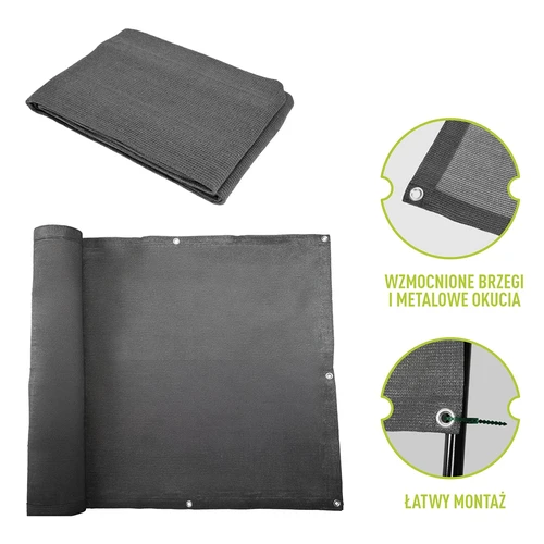 Δίχτυ σκίασης (80%, 140 g/m²) 0,9x5 m, ανθρακί - 6