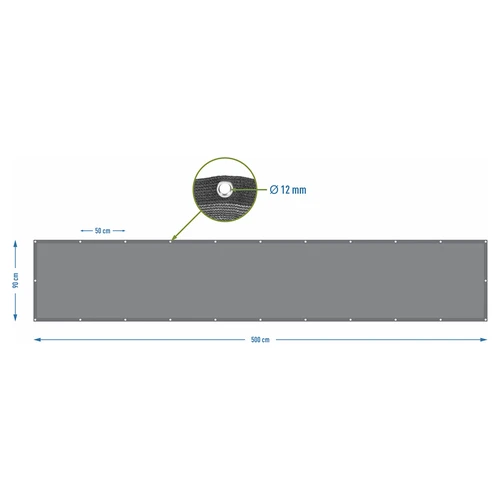 Δίχτυ σκίασης (80%, 140 g/m²) 0,9x5 m, ανθρακί - 7