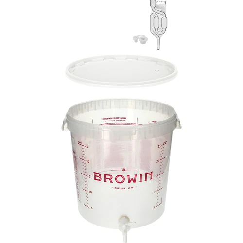 Δοχείο ζύμωσης 30L με εκτύπωση, κάνουλα και 3 υδρόκλειδα - 4