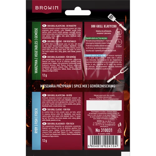 Duo Grill Κλασική για ψάρια και λαχανικά - μείγμα καρυκευμάτων 2 σε 1, 2 x 12 g - 2