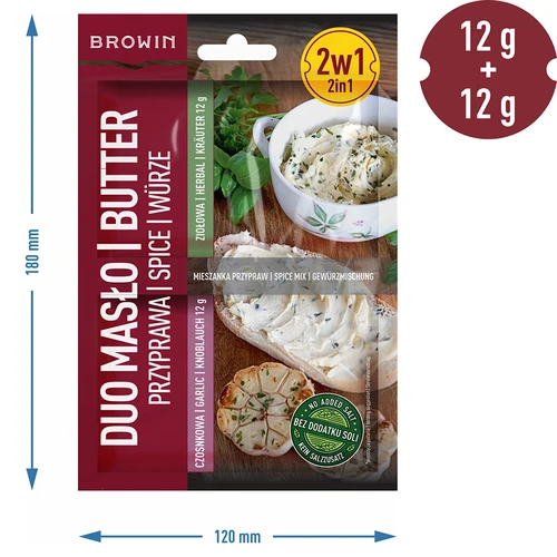 Duo Masło - καρύκευμα σκόρδου και βοτάνων 2 σε 1, 2 x 12g - 4