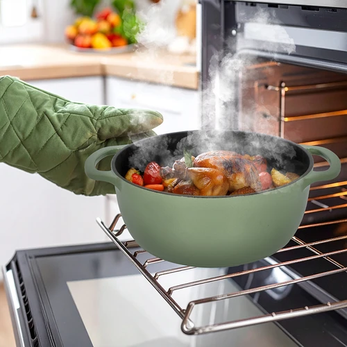 Εμαγιέ κατσαρόλα από χυτοσίδηρο - σε χρώμα φασκόμηλου, 5,8 L - 8