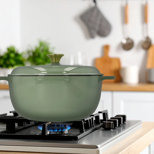 Εμαγιέ κατσαρόλα από χυτοσίδηρο - σε χρώμα φασκόμηλου, 5,8 L - 9